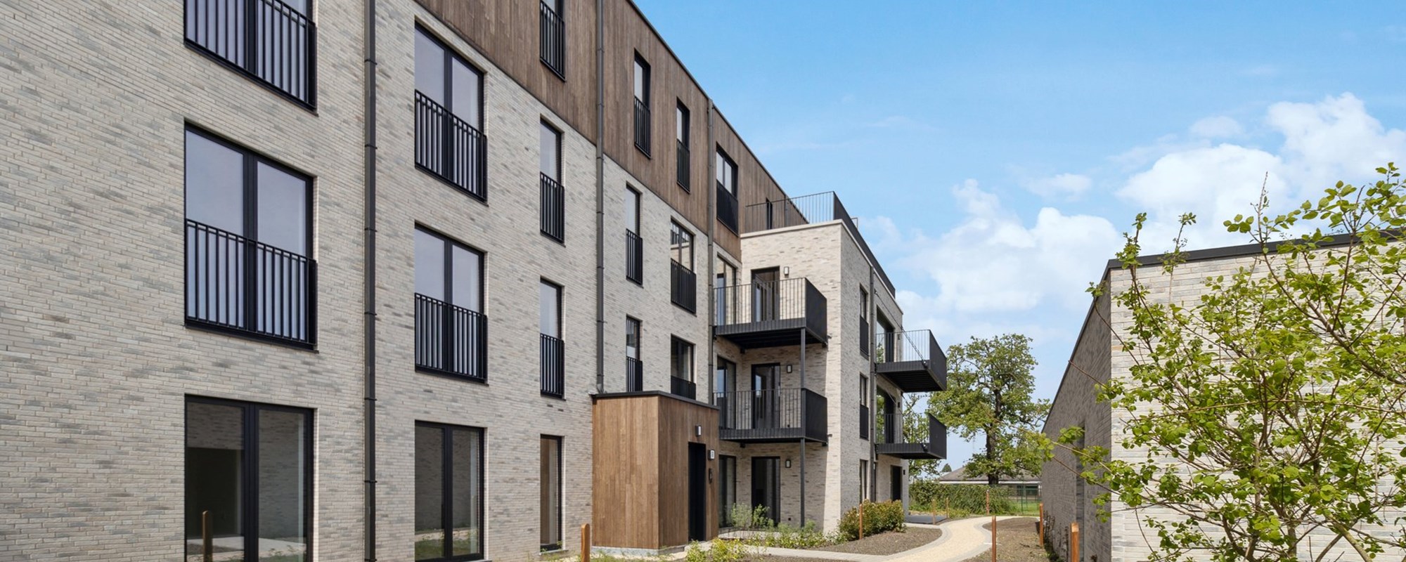 beeld van buitenaanleg in O3SHIFT Lier