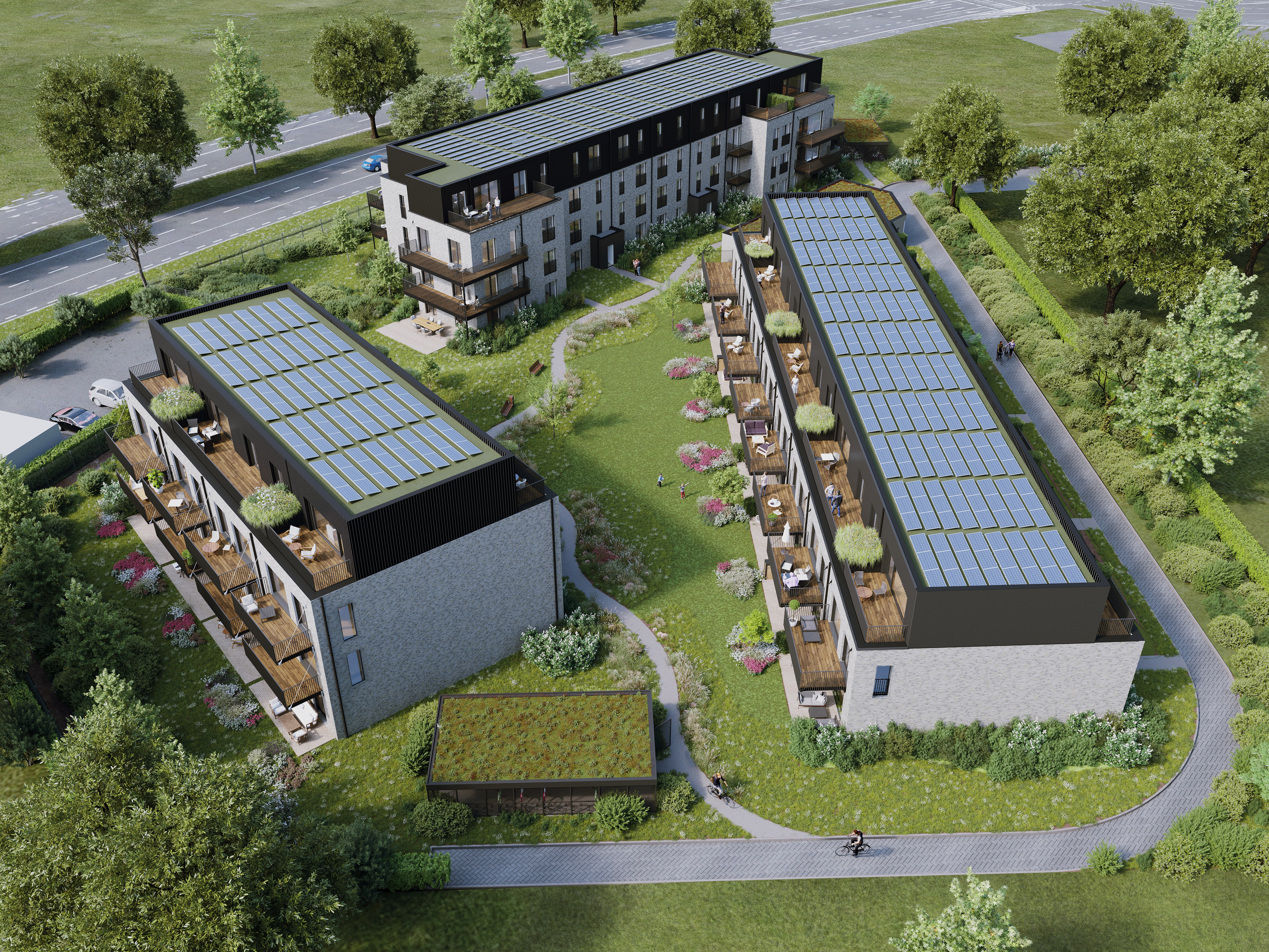 luchtbeeld Render van O3SHIFT LIER 